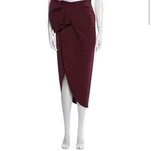 Acler SET ruffle asymmetric crepe midi skirt with crop top